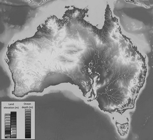 Black and White Map of Australia
