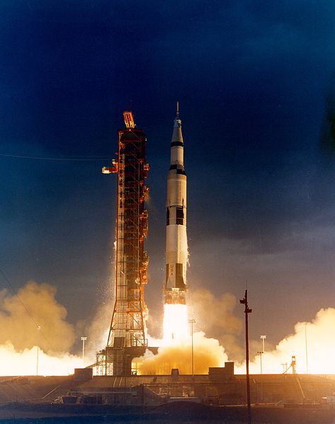 Apollo 14 Saturn V rocket blasting off
