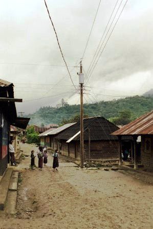 A rural area in central Guatemala showing houses and people