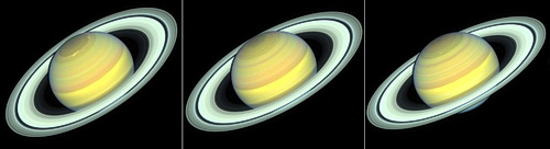 Planet Saturn and its changing seasons