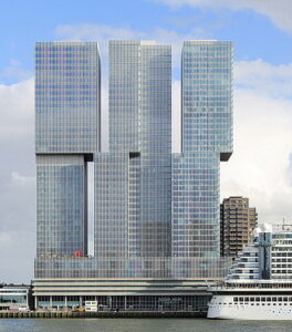 De_Rotterdam Tower showing cantilevered construction