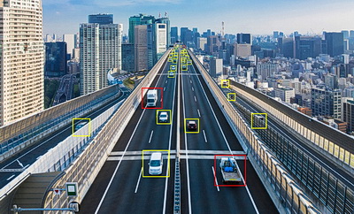 Artist conception of an AI traffic monitoring system